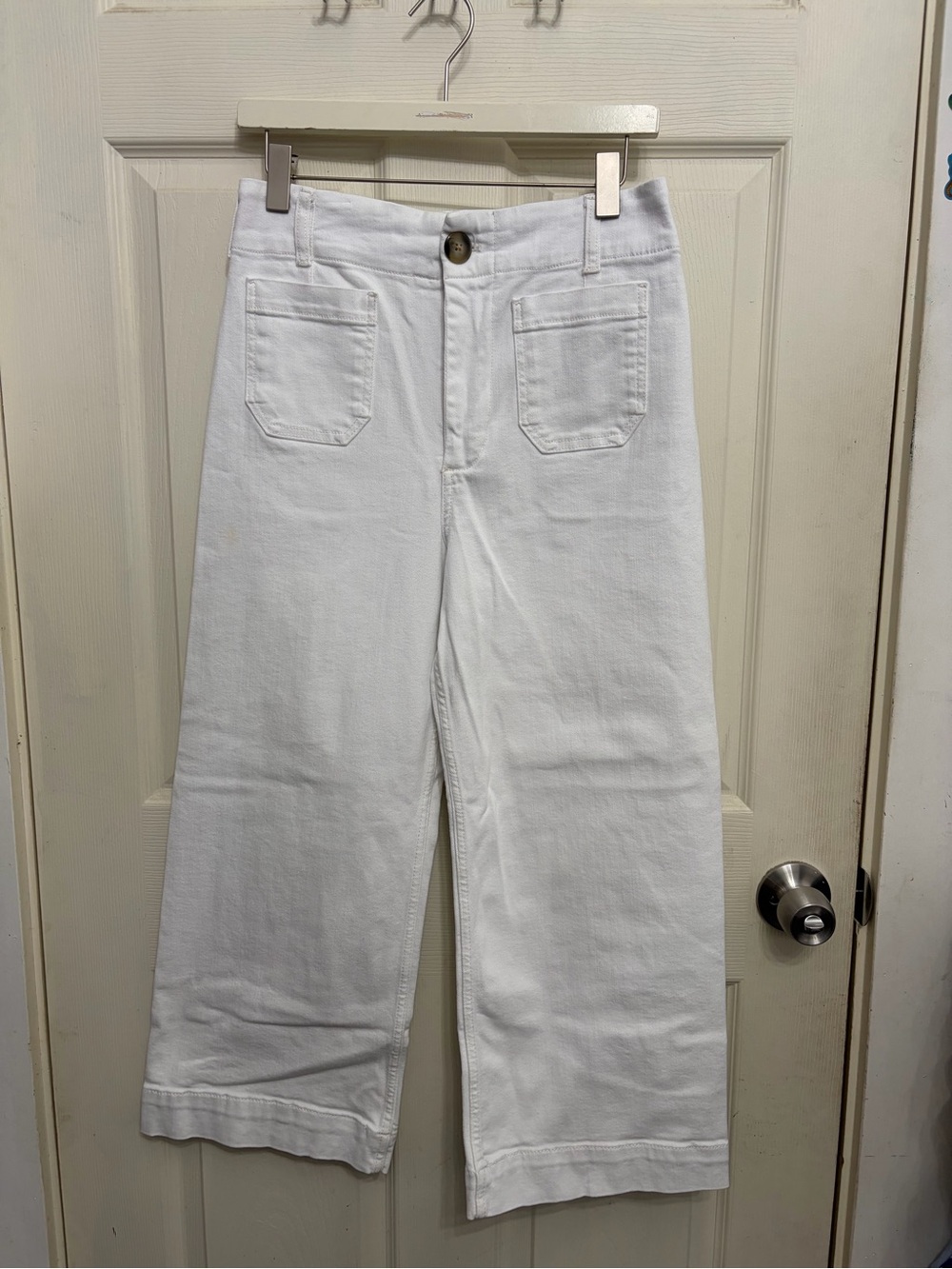 Anthropologie White Wide-Leg Pants